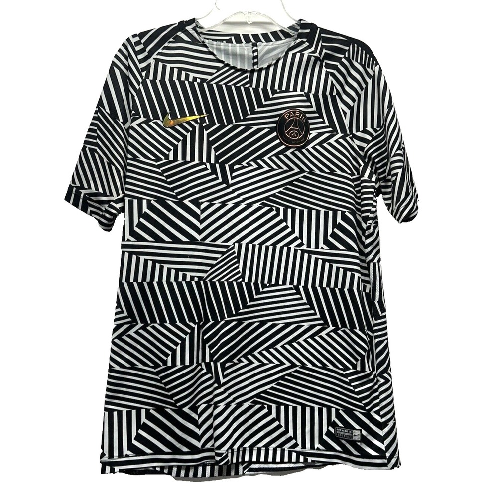 Nike Dri-Fit Black White Mens Large Paris Saint Germain Jersey (C1)
